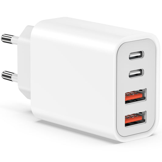 Chargeur USB C, 45W Prise USB Rapide pour iPhone 16 15 14 13 12 11 Plus Pro Max Samsung